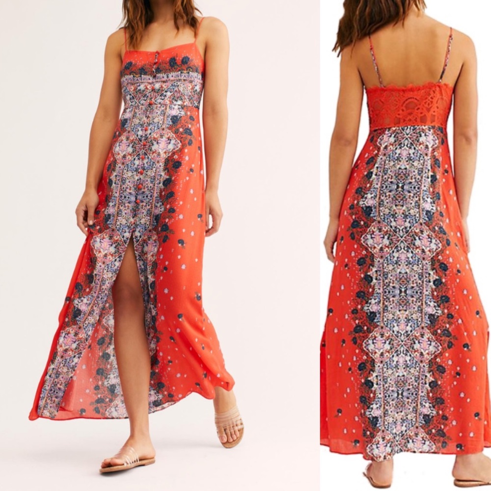 NWT Free People Morning Song Midi Slip Dress
